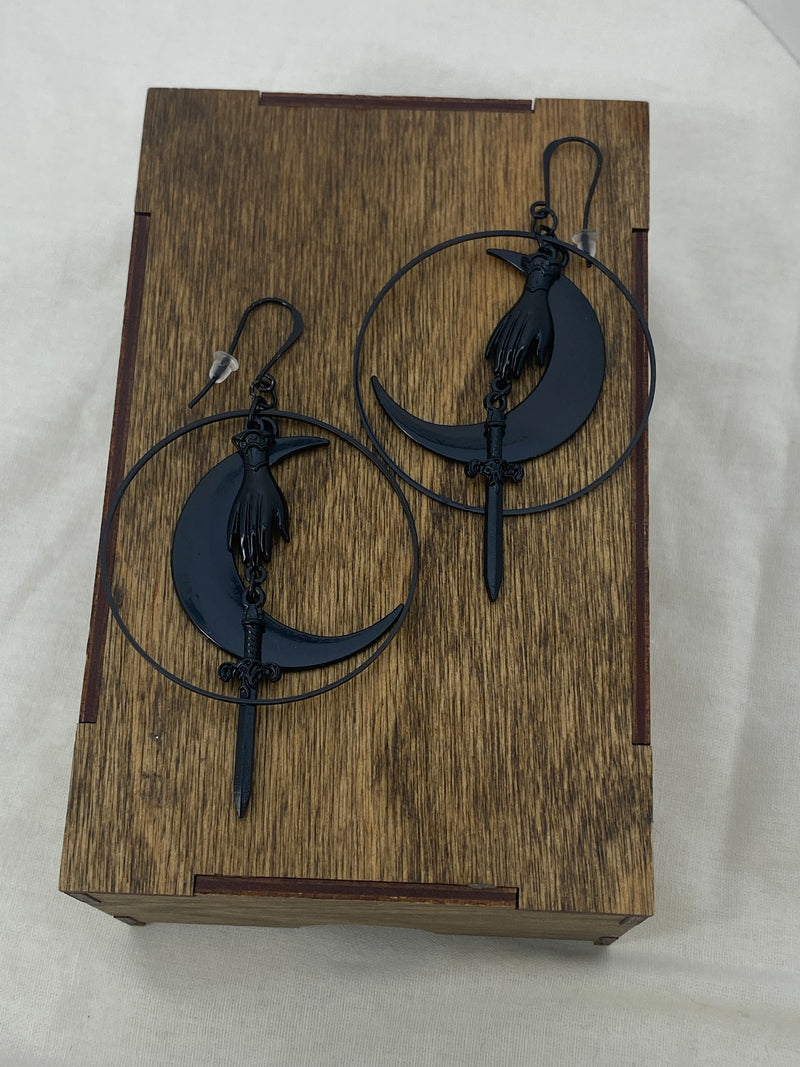 Black Moon Witch Earrings