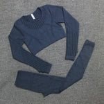 Long Sleeve Crop and High Waist Seamless Yoga Set