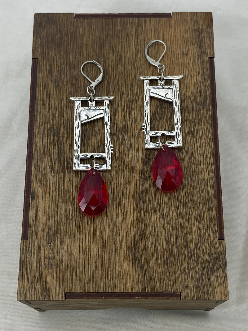 Off With Your Head Guillotine Glamour Earrings