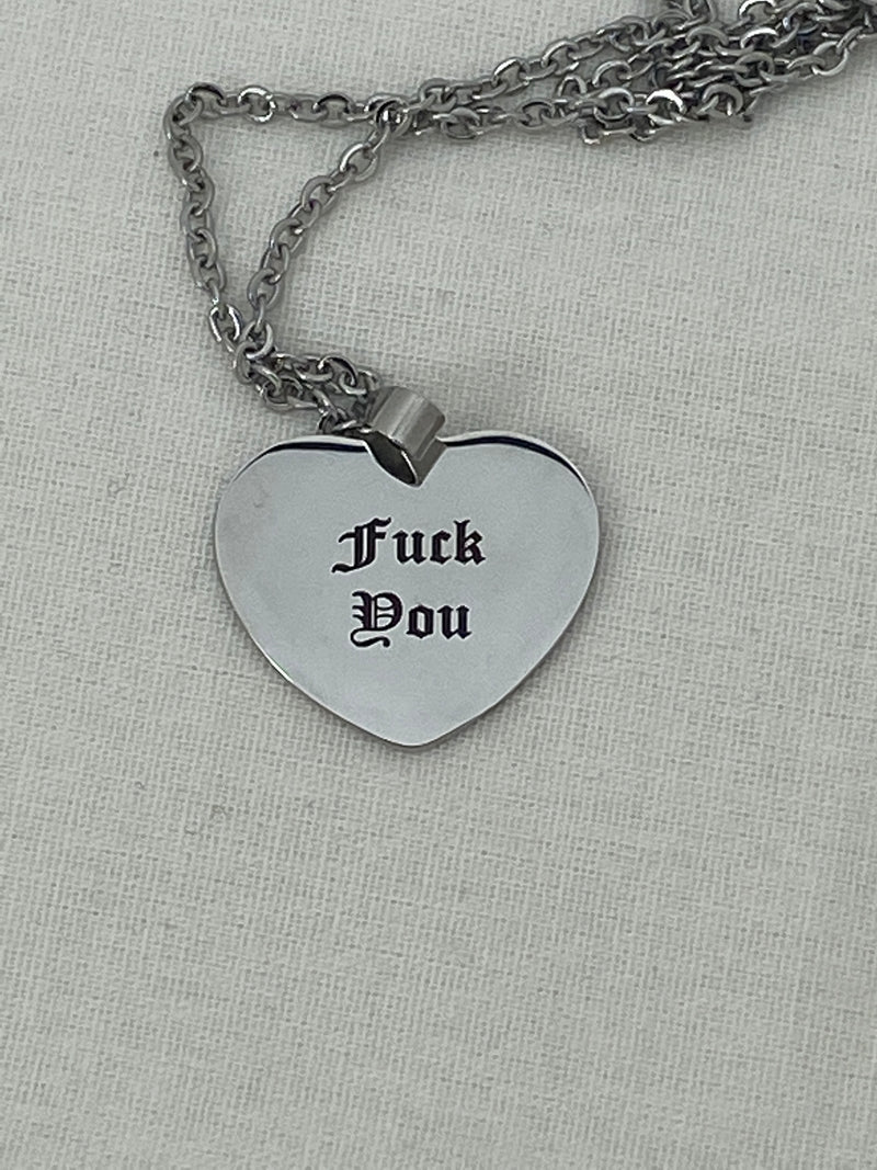 Fuck You Heart necklace (Rose Gold)
